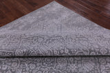 Grey Persian Tabriz Hand Knotted Wool & Silk Rug - 8' 1" X 10' 0" - Golden Nile