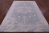 Silver Persian Fine Serapi Hand Knotted Wool Rug - 7' 9" X 10' 0" - Golden Nile