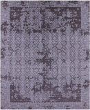 Grey Contemporary Handmade Wool & Silk Rug - 7' 11" X 9' 10" - Golden Nile