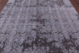 Grey Contemporary Handmade Wool & Silk Rug - 7' 11" X 9' 10" - Golden Nile