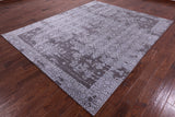 Grey Contemporary Handmade Wool & Silk Rug - 7' 11" X 9' 10" - Golden Nile