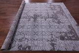 Grey Contemporary Handmade Wool & Silk Rug - 7' 11" X 9' 10" - Golden Nile
