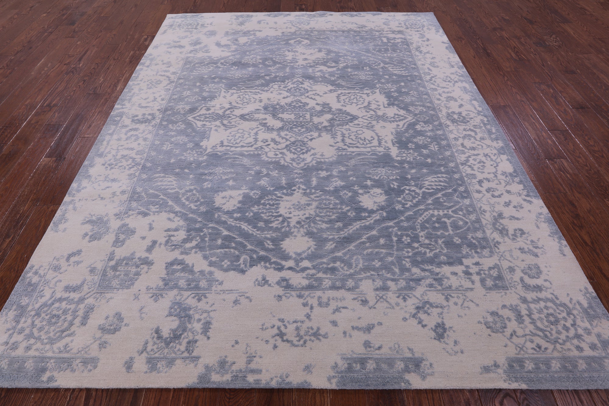 Grey Persian Fine Serapi Handmade Wool Rug - 7' 10" X 9' 11" - Golden Nile