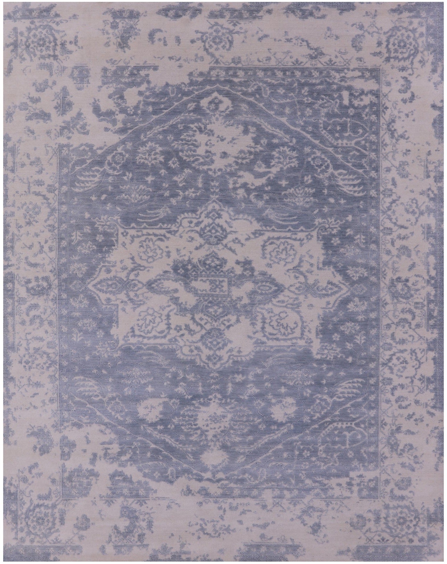 Grey Persian Fine Serapi Handmade Wool Rug - 7' 10" X 9' 11" - Golden Nile