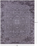 Grey Persian Hand Knotted Wool & Silk Rug - 7' 8" X 9' 11" - Golden Nile