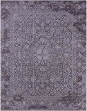 Grey Persian Hand Knotted Wool & Silk Rug - 7' 8" X 9' 11" - Golden Nile