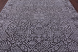 Grey Persian Hand Knotted Wool & Silk Rug - 7' 8" X 9' 11" - Golden Nile