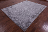 Grey Persian Hand Knotted Wool & Silk Rug - 7' 8" X 9' 11" - Golden Nile