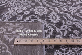 Grey Persian Hand Knotted Wool & Silk Rug - 7' 8" X 9' 11" - Golden Nile