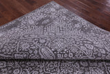 Grey Persian Hand Knotted Wool & Silk Rug - 7' 8" X 9' 11" - Golden Nile