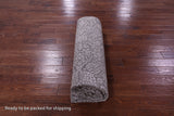 Grey Persian Hand Knotted Wool & Silk Rug - 7' 8" X 9' 11" - Golden Nile