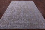 Grey Contemporary Hand Knotted Wool & Silk Rug - 7' 7" X 10' 0" - Golden Nile