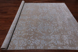 Grey Contemporary Hand Knotted Wool & Silk Rug - 7' 7" X 10' 0"
