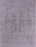 Grey Contemporary Hand Knotted Wool & Silk Rug - 7' 7" X 10' 0" - Golden Nile