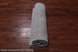 Grey Contemporary Hand Knotted Wool & Silk Rug - 7' 7" X 10' 0"