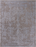 Grey Contemporary Hand Knotted Wool & Silk Rug - 7' 7" X 10' 0"