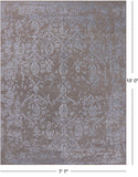 Grey Contemporary Hand Knotted Wool & Silk Rug - 7' 7" X 10' 0"