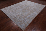 Grey Contemporary Hand Knotted Wool & Silk Rug - 7' 7" X 10' 0"