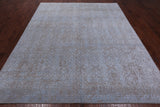 Grey Contemporary Handmade Wool & Silk Rug - 7' 11" X 9' 9"