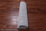 Grey Contemporary Handmade Wool & Silk Rug - 7' 11" X 9' 9"