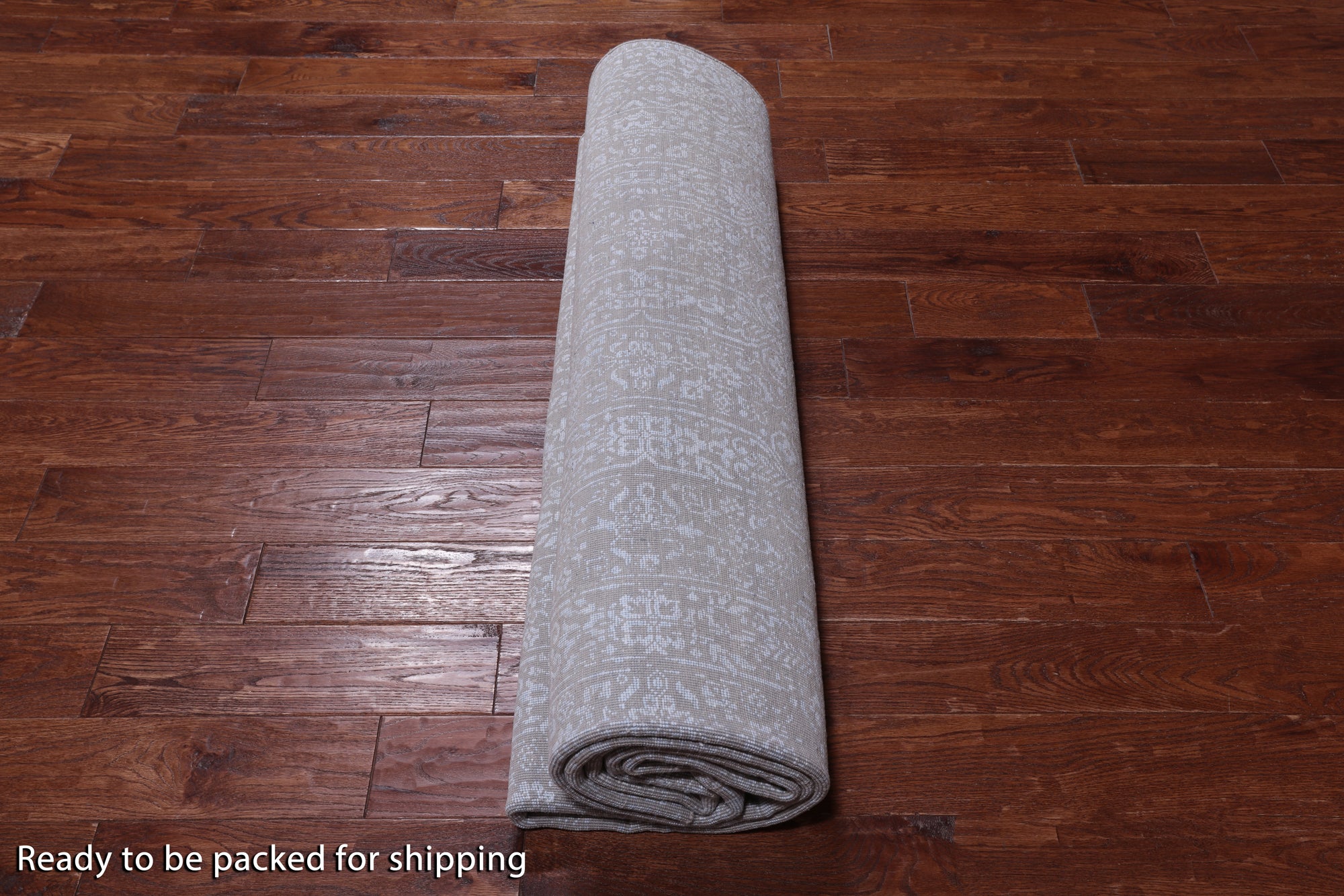 Grey Contemporary Handmade Wool & Silk Rug - 7' 11" X 9' 9"