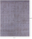 Grey Contemporary Handmade Wool & Silk Rug - 7' 11" X 9' 9" - Golden Nile