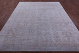 Grey Contemporary Handmade Wool & Silk Rug - 7' 11" X 9' 9" - Golden Nile
