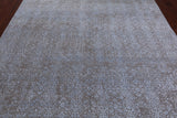 Grey Contemporary Handmade Wool & Silk Rug - 7' 11" X 9' 9"