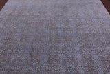 Grey Contemporary Handmade Wool & Silk Rug - 7' 11" X 9' 9" - Golden Nile
