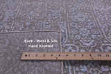 Grey Contemporary Handmade Wool & Silk Rug - 7' 11" X 9' 9" - Golden Nile