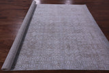Grey Contemporary Handmade Wool & Silk Rug - 7' 11" X 9' 9" - Golden Nile