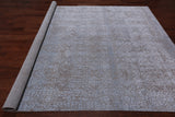 Grey Contemporary Handmade Wool & Silk Rug - 7' 11" X 9' 9"