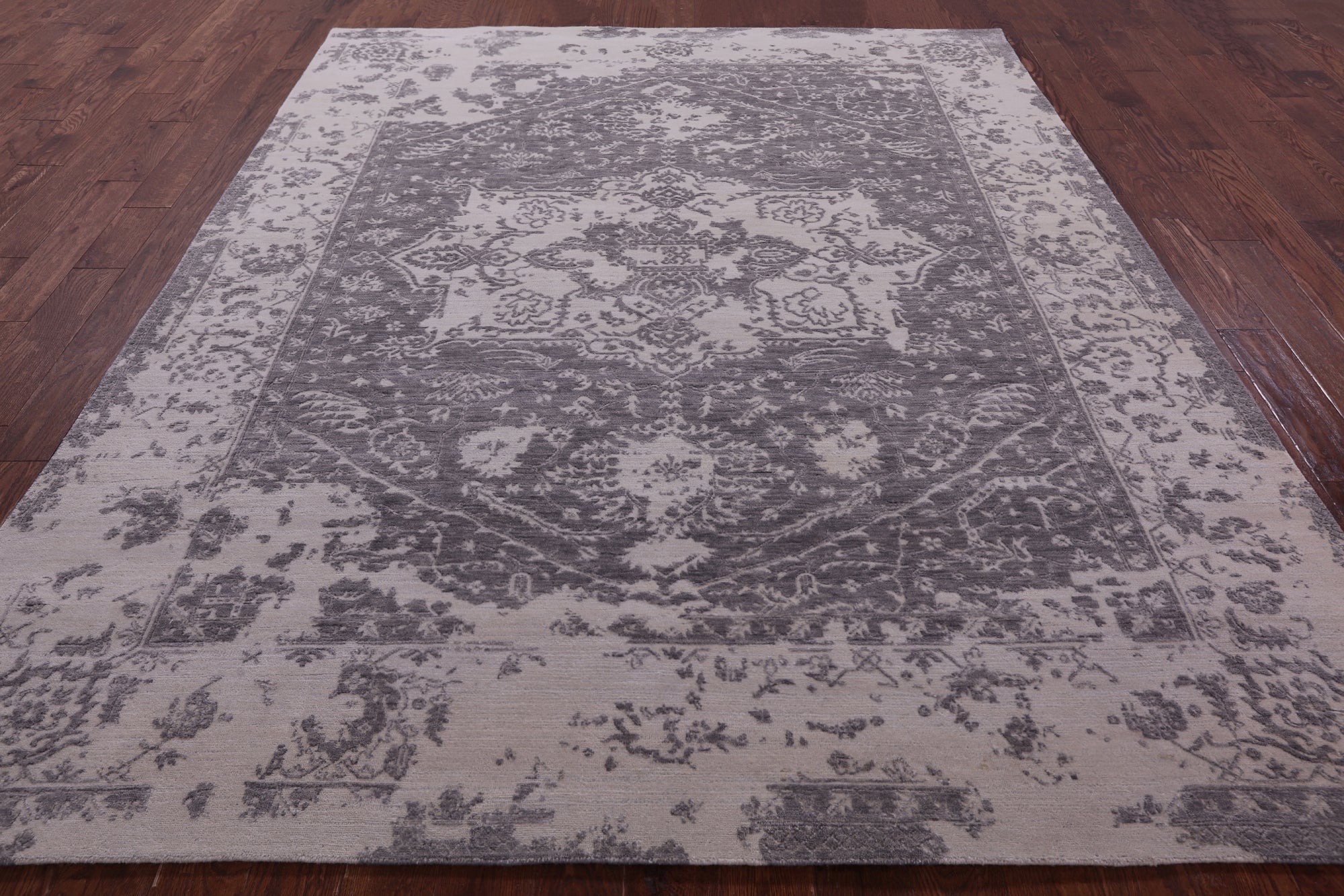 Grey Persian Fine Serapi Handmade Wool Rug - 7' 10" X 9' 8" - Golden Nile