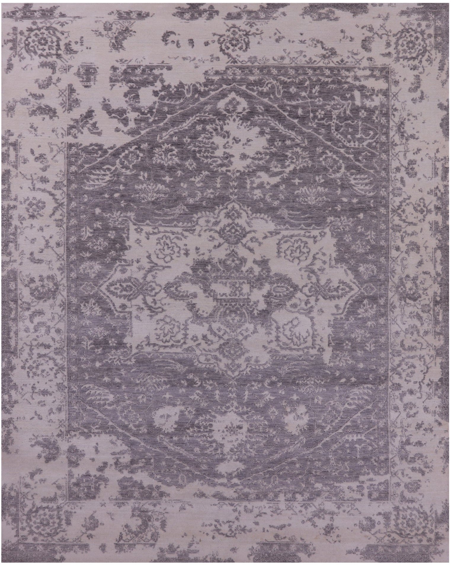Grey Persian Fine Serapi Handmade Wool Rug - 7' 10" X 9' 8" - Golden Nile
