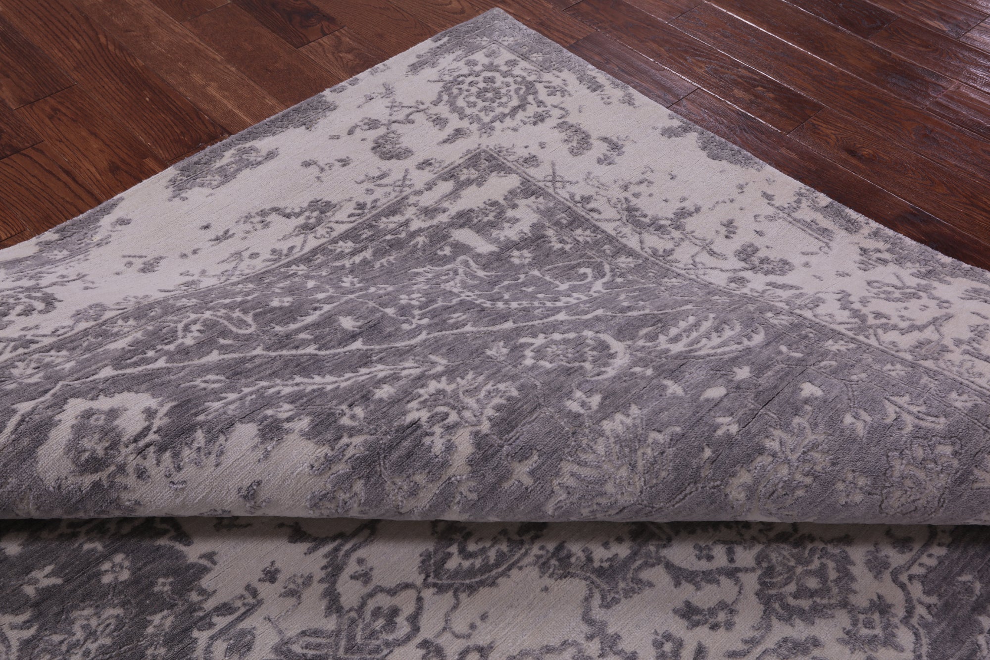 Grey Persian Fine Serapi Handmade Wool Rug - 7' 10" X 9' 8" - Golden Nile