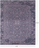 Grey Persian Tabriz Hand Knotted Wool & Silk Rug - 8' 0" X 9' 10" - Golden Nile
