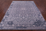 Grey Persian Tabriz Hand Knotted Wool & Silk Rug - 8' 0" X 9' 10" - Golden Nile