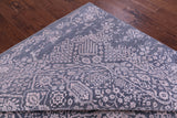 Grey Persian Tabriz Hand Knotted Wool & Silk Rug - 8' 0" X 9' 10" - Golden Nile