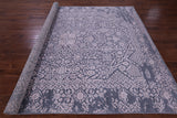 Grey Persian Tabriz Hand Knotted Wool & Silk Rug - 8' 0" X 9' 10" - Golden Nile