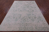 Ivory Persian Tabriz Hand Knotted Wool & Silk Rug - 7' 9" X 10' 2" - Golden Nile