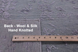 Light Green Persian Tabriz Hand Knotted Wool & Silk Rug - 8' 0" X 9' 11" - Golden Nile
