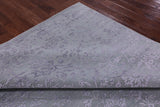 Light Green Persian Tabriz Hand Knotted Wool & Silk Rug - 8' 0" X 9' 11" - Golden Nile