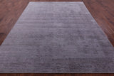 Grey Persian Hand Knotted Wool & Silk Rug - 7' 11" X 10' 2" - Golden Nile