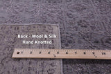 Grey Persian Hand Knotted Wool & Silk Rug - 7' 11" X 10' 2" - Golden Nile