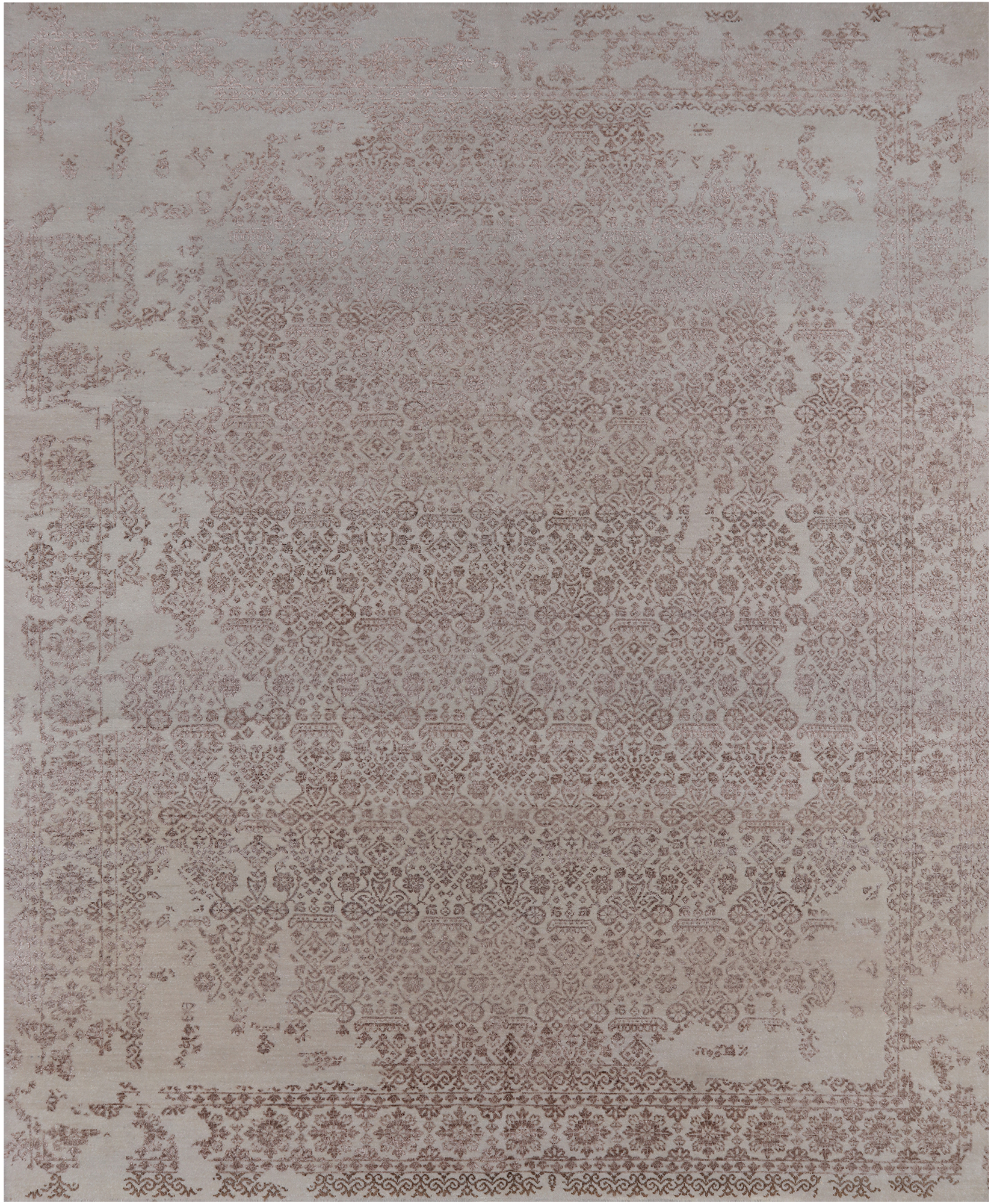 SUPER SALE Persian Tabriz Hand Knotted Wool & Silk Rug - 8' 1" X 9' 10"