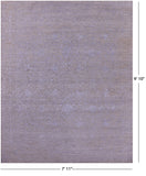 Grey Persian Hand Knotted Wool & Silk Rug - 7' 11" X 9' 10" - Golden Nile