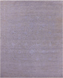 Grey Persian Hand Knotted Wool & Silk Rug - 7' 11" X 9' 10" - Golden Nile