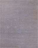 Grey Persian Hand Knotted Wool & Silk Rug - 7' 11" X 9' 10"
