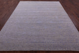 Grey Persian Hand Knotted Wool & Silk Rug - 7' 11" X 9' 10" - Golden Nile