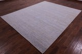 Grey Persian Hand Knotted Wool & Silk Rug - 7' 11" X 9' 10" - Golden Nile